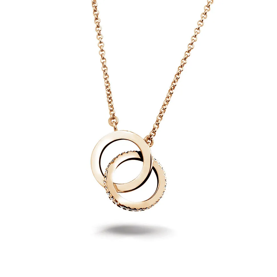 0.20 quilates gargantilla infinito diamante diseño en oro rojo 