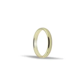 Alianza lisa de oro 18K de 3 mm con cantos redondeados