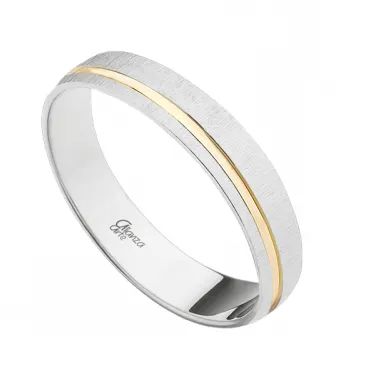 Alianza Oro 9 Kt. Bicolor 4 Mm.