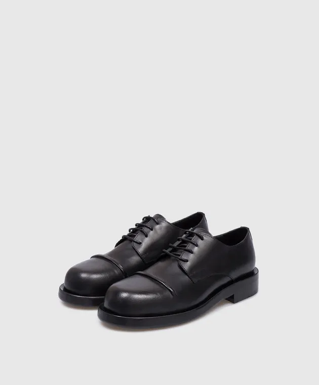 Ann Demeulemeester Dex Pintuck Black Leather Derby