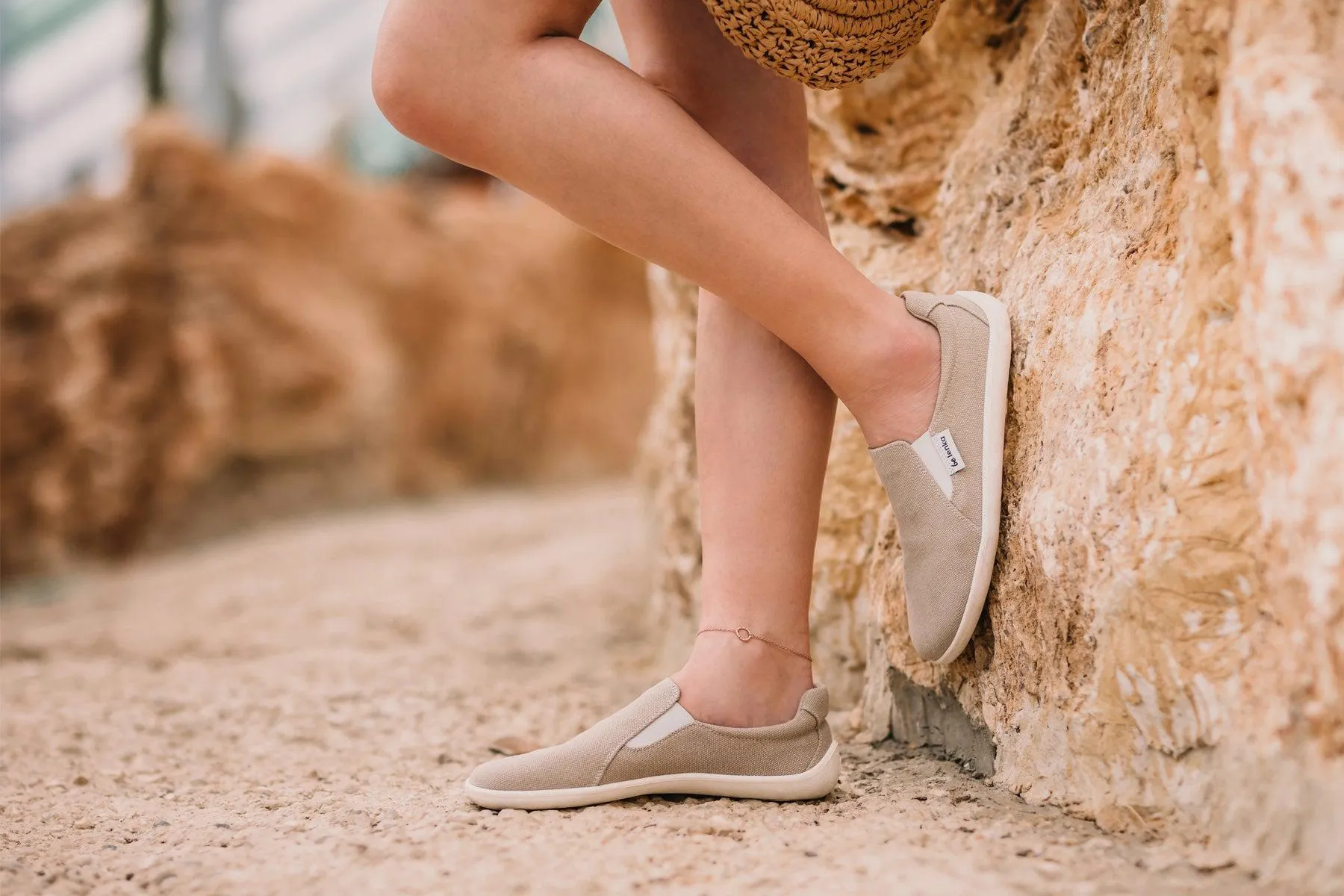 BE LENKA  EAZY VEGAN SAND  SLIPONS BAREFOOT T44