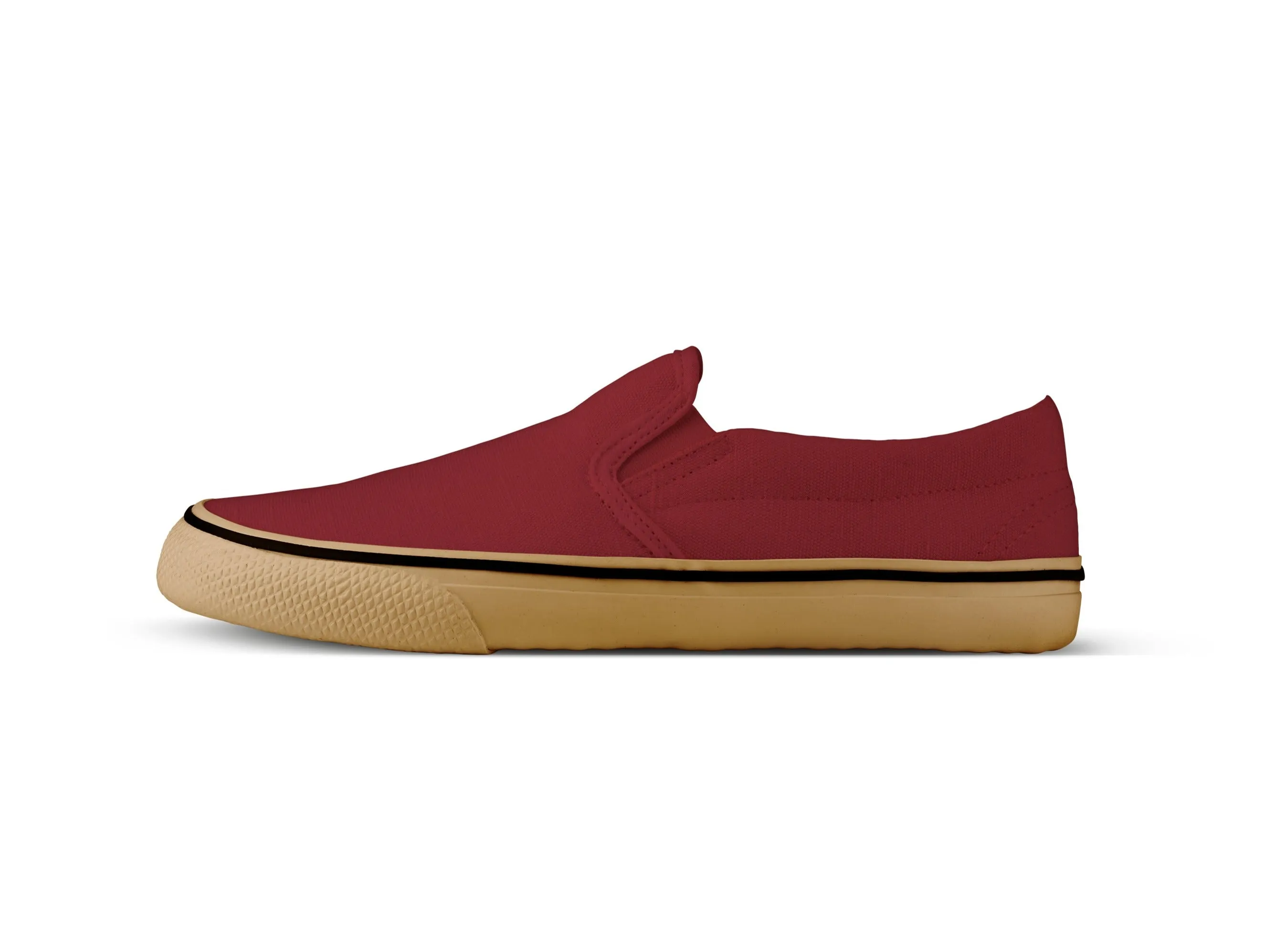 BOHEMPIA  VELIK BURGUNDY & GUM  SLIP ONS BAREFOOT