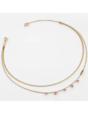 Collar Guess Mujer Perfect Liaison Acero Dorado Rosa