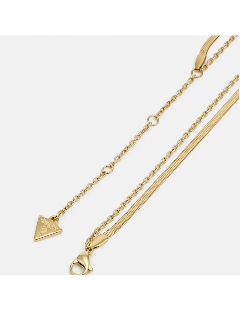 Collar Guess Mujer Perfect Liaison Acero Dorado Rosa