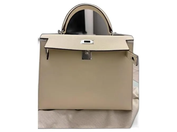 Hermès Kelly 28 Epsom2 nata Blanco roto 