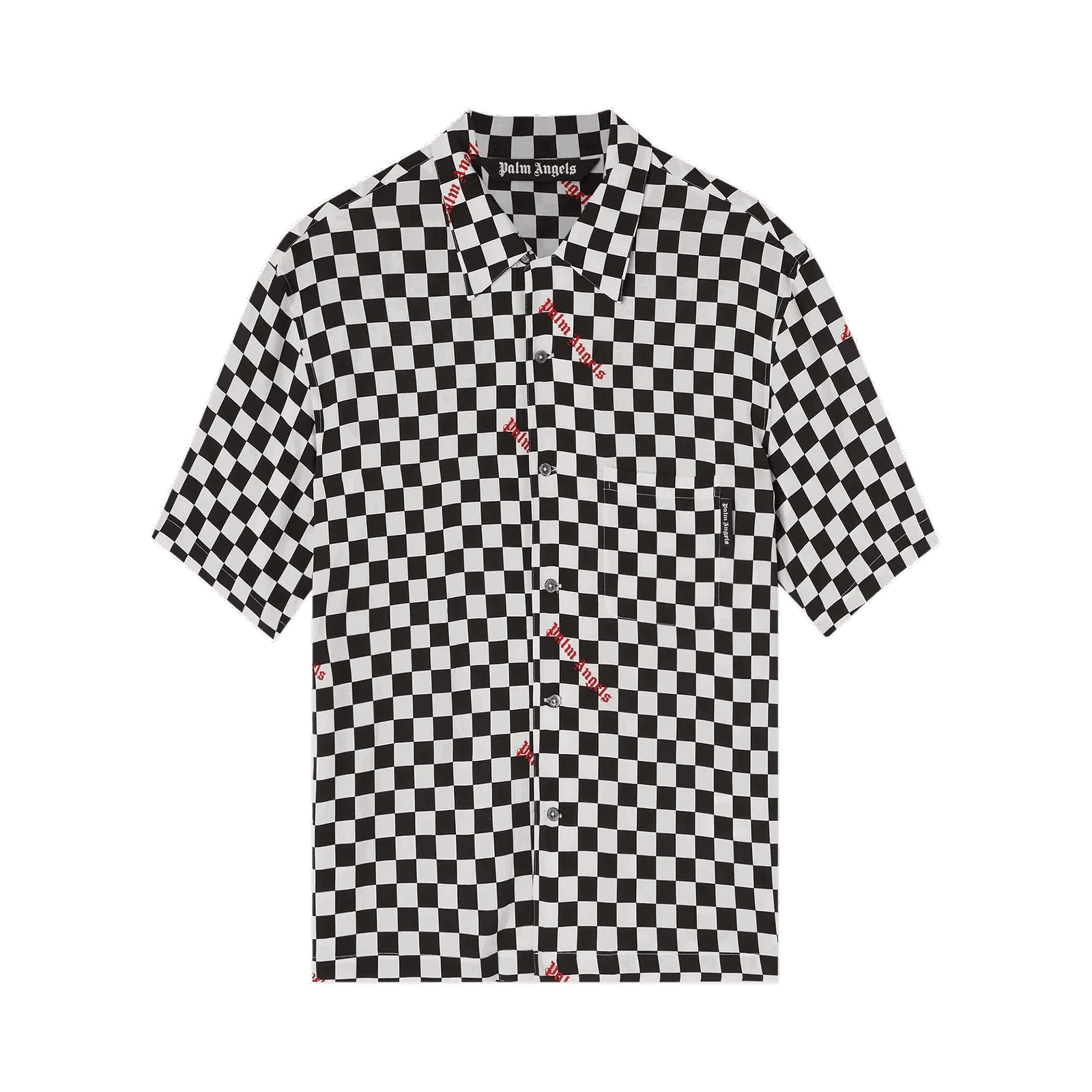 Palm Angels Damier Print Bowling Shirt