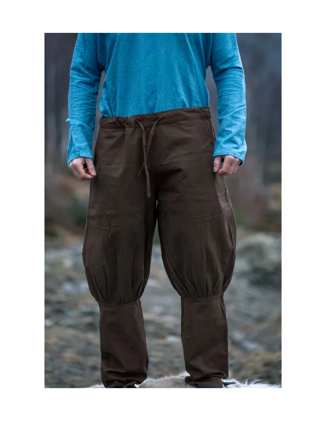 Pantalones vikingos hombre modelo Kjell, marrón