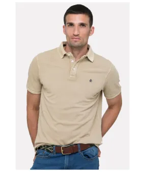 Polo manga corta modelo vintage beige