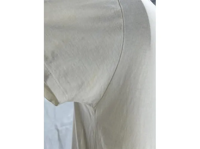 SAINT LAURENT Tops Camiseta.Algodón S Internacional Blanco 