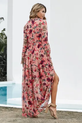 Women's Wild Lotus Ruffle Tiered Maxi Dress