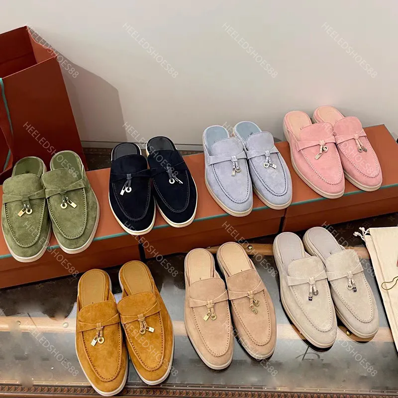 Zapatillas informales diseñadores zapatos sandalias para mujer de cachemana suave de alta calidad